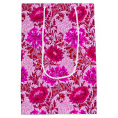 Sac Cadeau Moyen William Morris Chrysanthemums, Bourgogne et rose (Dos)
