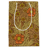 Sac Cadeau Moyen William Morris Marigold, Cuivre Brown et orange (Devant)