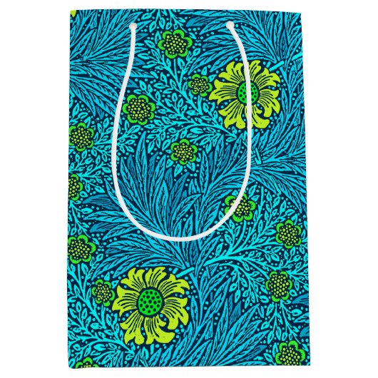 Sac Cadeau Moyen William Morris Marigold, Turquoise & Cobalt Blue (Devant)