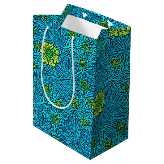 Sac Cadeau Moyen William Morris Marigold, Turquoise & Cobalt Blue (Dos Angle)