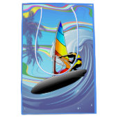 Sac Cadeau Moyen WindSurfer sur Big Ocean Waves (Devant)