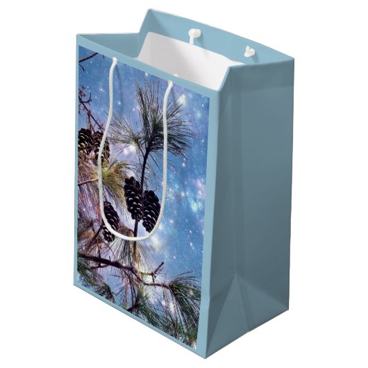 Sac Cadeau Moyen Winter Pine Cones (Dos Angle)