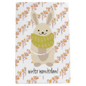 Sac Cadeau Moyen Winter Rabbit With His Striped Scarf (Devant)