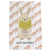 Sac Cadeau Moyen Winter Rabbit With His Striped Scarf (Dos)