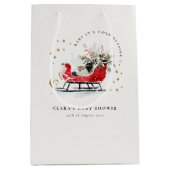 Sac Cadeau Moyen Winter Sleigh Its Cold Outside Neutral Baby Shower (Devant)