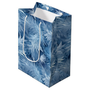 Sac Cadeau Moyen Winter Wonderland Bleu gelé motif