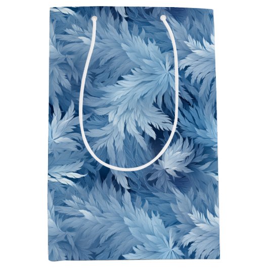 Sac Cadeau Moyen Winter Wonderland Bleu gelé motif (Devant)