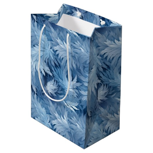 Sac Cadeau Moyen Winter Wonderland Bleu gelé motif (Dos Angle)