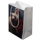 Sac Cadeau Moyen Wolfhound avec Noël Festif du Père Noël (Dos Angle)