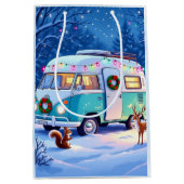 Sac Cadeau Moyen Woodland Creatures and Retro RV Camper (Devant)