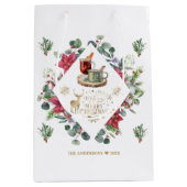 Sac Cadeau Moyen Wreath Script Winter Vous Souhaite Un Joyeux Noël (Devant)