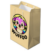 Sac Cadeau Moyen Wuffoo Aventures Logo d'animation de chiot mignon  (Dos Angle)