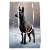 Sac Cadeau Moyen Xoloitzcuintli Laisser neiger Noël (Dos)