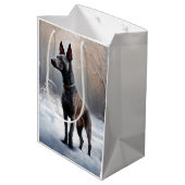 Sac Cadeau Moyen Xoloitzcuintli Laisser neiger Noël (Dos Angle)