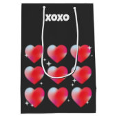 Sac Cadeau Moyen Xoxo texte coeur rouge romantique Saint Valentin (Dos)