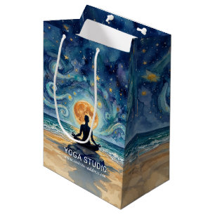 Sac Cadeau Moyen Yoga Méditation Ciel Nocturne Étoilé Lune Océan Pl