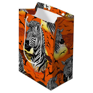 Sac Cadeau Moyen Zebra African Savanna Wild Animal