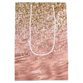 Sac Cadeau Moyen Zèbre rose chic Imprimer Glitz (Dos)