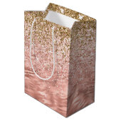 Sac Cadeau Moyen Zèbre rose chic Imprimer Glitz (Dos Angle)