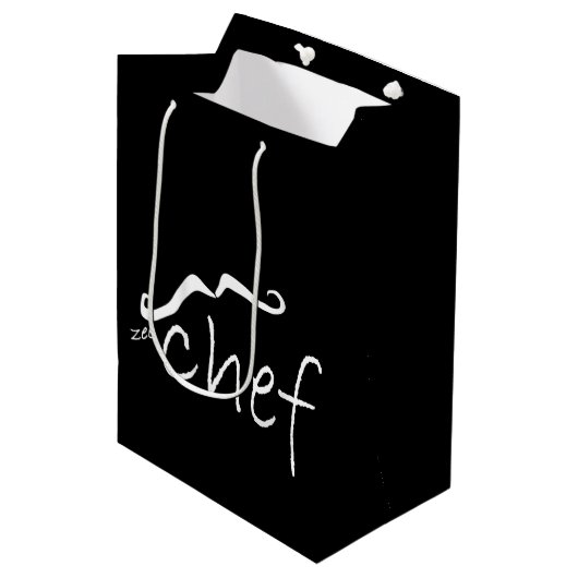 Sac Cadeau Moyen Zee Chef Français Black MGB (Devant Angle)