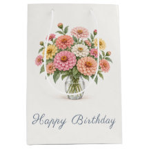 Zinnias Pastels Joyeux Anniversaire