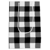 Sac Cadeau Moyen Zipper Anniversaire Sur Buffalo Plaid (Dos)
