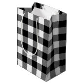 Sac Cadeau Moyen Zipper Anniversaire Sur Buffalo Plaid (Dos Angle)