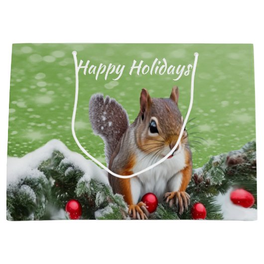 Sac cadeau Noël écureuil (Devant)