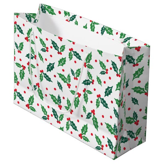 Sac cadeau Noël Holiday Holly (Devant Angle)