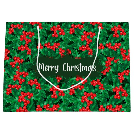 Sac cadeau Noël Holly (Devant)