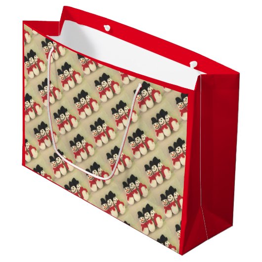 Sac cadeau Noël Snowmen (Devant Angle)