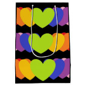 Sac Cadeau Noir Avec Coeurs Arc-En-Ciel Diverses T (Dos)