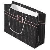 Sac cadeau noir avec rayures roses (Devant Angle)