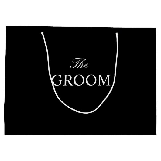 Sac cadeau noir blanc Groom (Dos)