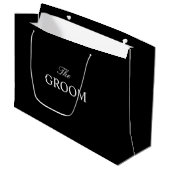 Sac cadeau noir blanc Groom (Devant Angle)