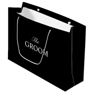 Sac cadeau noir blanc Groom