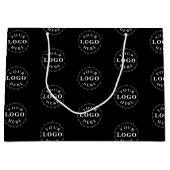 Sac cadeau noir classique grand format avec logo p (Devant)