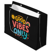 Sac cadeau noir coloré Good Vibes Only (Devant Angle)