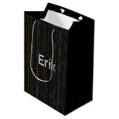 Sac cadeau noir d'art populaire scandinave personn (Devant Angle)