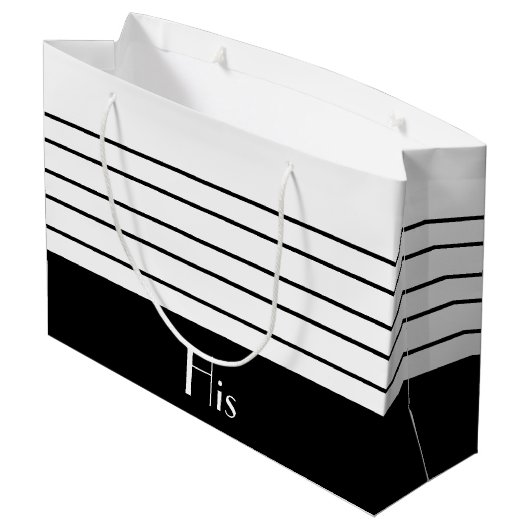 Sac Cadeau Noir Et Blanc Gratuit (Dos Angle)