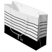 Sac Cadeau Noir Et Blanc Gratuit (Devant Angle)