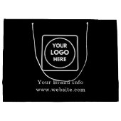 Sac Cadeau Noir | Grand Sac avec Logo d'Entreprise (Dos)