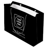Sac Cadeau Noir | Grand Sac avec Logo d'Entreprise (Dos Angle)