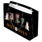Sac cadeau noir Halloween moderne (Dos Angle)