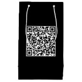Sac Cadeau Noir Personnalisé avec Code QR Marque (Devant)