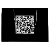 Sac Cadeau Noir Personnalisé avec Code QR Marque (Devant)