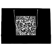 Sac Cadeau Noir Personnalisé avec Code QR Marque (Dos)