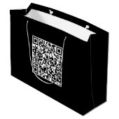 Sac Cadeau Noir Personnalisé avec Code QR Marque (Dos Angle)