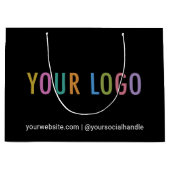 Sac cadeau noir personnalisé avec logo de l'entrep (Devant)