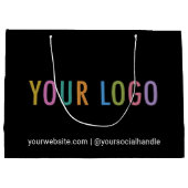 Sac cadeau noir personnalisé avec logo de l'entrep (Dos)